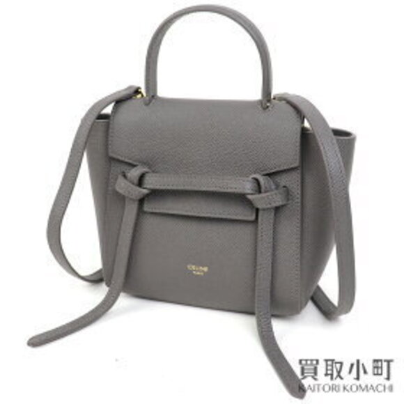 Celine Handbags - Celine Pico Belt Bag Gray Grained Calfskin Shoulder Crossbody